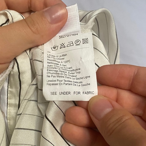 Black and white silk striped blouse French vintage - Picture 14 of 14